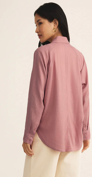ZSupply Perfect Linen Top - Pink Smoke