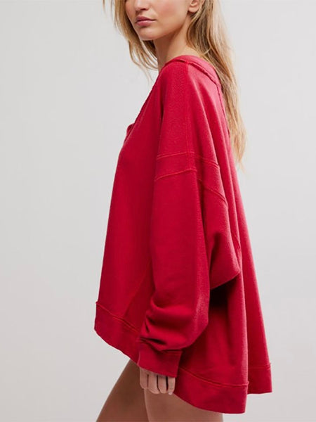 Free People Staycation Pullover - Deep Cherry