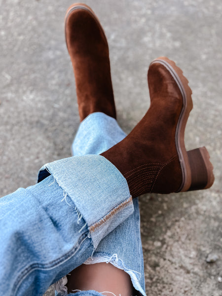 Martey Booties- Cocoa Suede