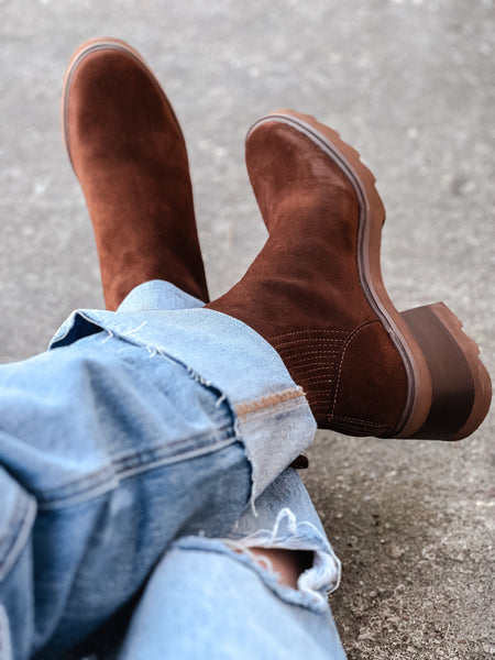 Martey Booties- Cocoa Suede