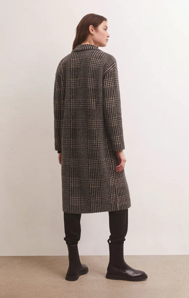 ZSupply Mason Houndstooth Knit Coat- Plaid