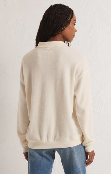 ZSupply Nico Reverse Fleece Top - Sandstone