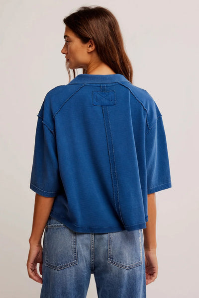 Free People Denmark Polo - Bellweather Blue