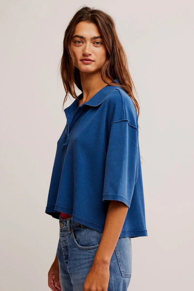 Free People Denmark Polo - Bellweather Blue