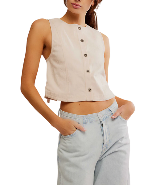 Free People Blake Vest - Sand Dollar