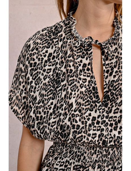 Beige Geeta Dress - Leopard