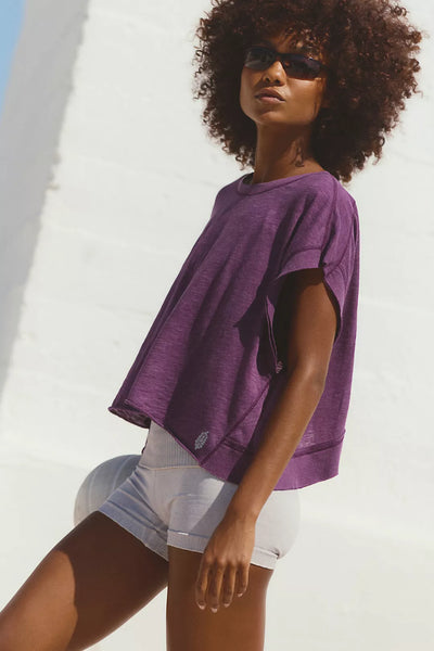 Free People My Time Tee- Black Cherry