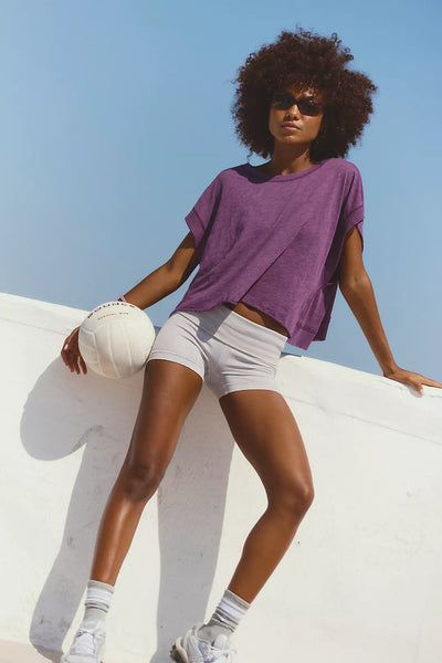 Free People My Time Tee- Black Cherry