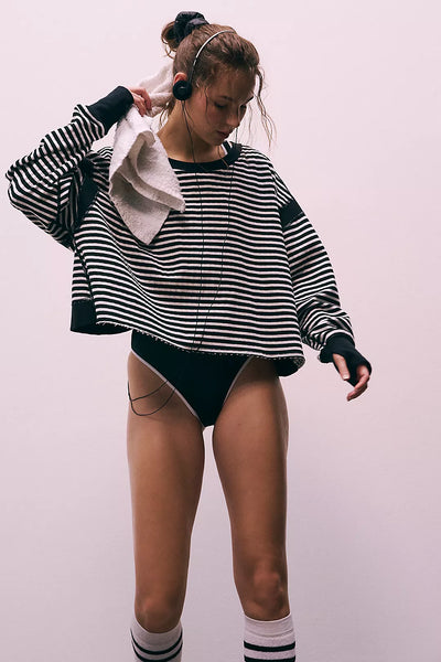 Free People My Time Textured Layer - Black White Combo