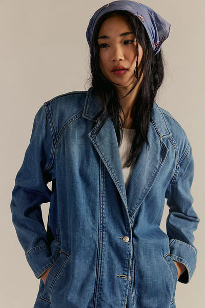 Free People We The Free Monique Indigo Duster - Sunlight Blue