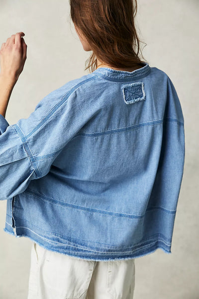Free People Jude Denim Pullover - Vintage Indigo