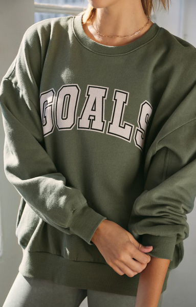 ZSupply Oversized Goal Sweatshirt - Olive Crush