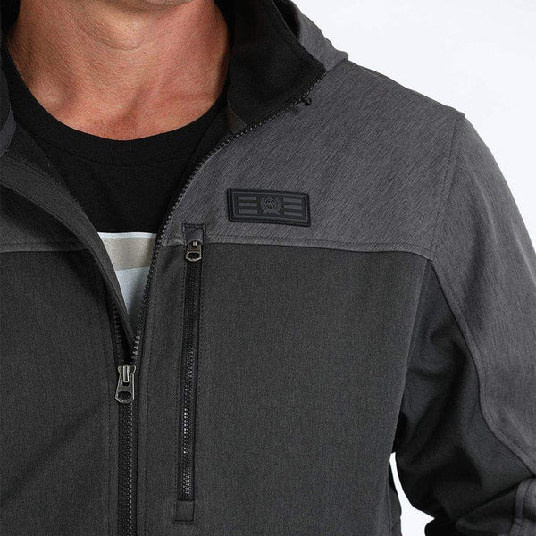 Cinch Men’s Bonded Jacket With Hood - Black & Grey