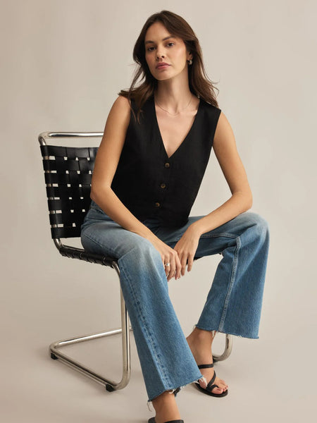 ZSupply Marta Linen Vest - Black
