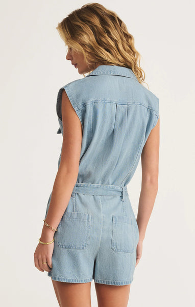 ZSupply Dash Twill Romper - Light Vintage Indigo
