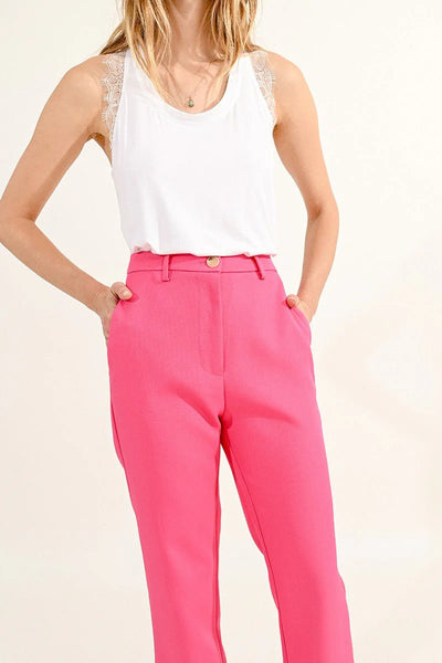 Trendy Tailored Pants - Pink