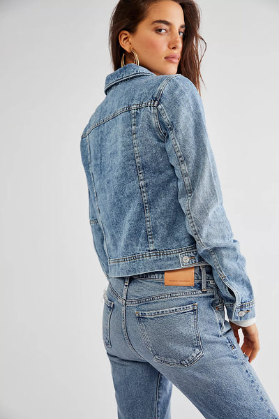 Free People Rumors Denim Jacket- Light Indigo