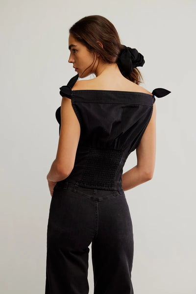 Free People Louie Indigo Top - Black