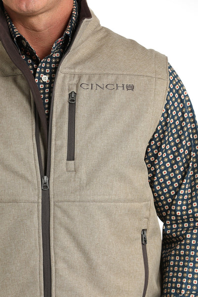 Cinch Men’s Conceal Carry Textured Bonded Vest - Stone Grey