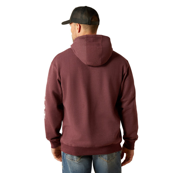 Ariat Logo Hoodie - Malbec Heather/ Soft White