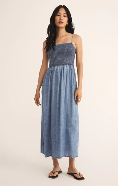 ZSupply Bayside Chambray Midi Dress - Medium Chambray