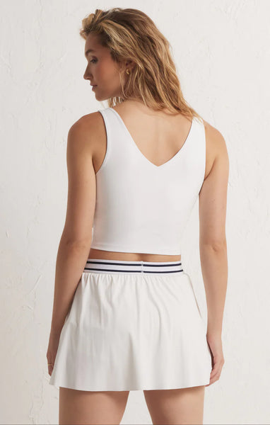 ZSupply V-Neck Stripe Longline Tank- White