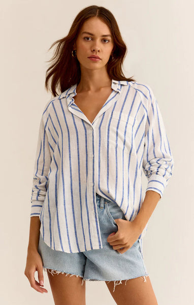 ZSupply The Perfect Linen Top - Palace Blue