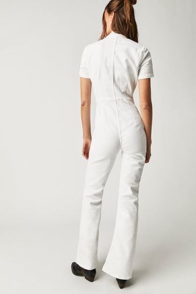 Free People Jayde Flare Jumpsuit- Pure White
