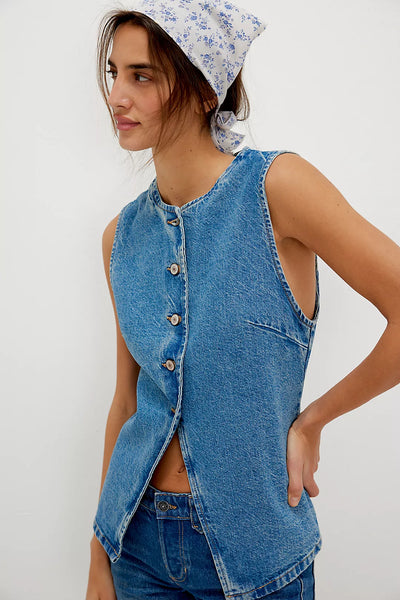 Free People We The Free Aimee Vest - Ultra Light Beam