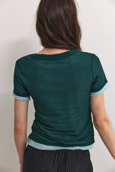 Free People We The Free Tasha Tee - Icy Lake Combo