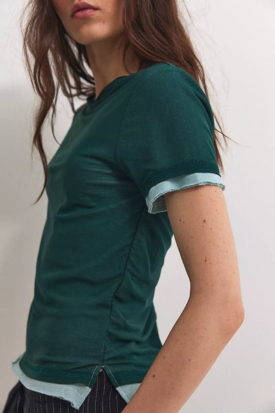 Free People We The Free Tasha Tee - Icy Lake Combo