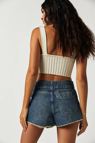 Free People We The Free Emmy Denim Skort - Misty Blue