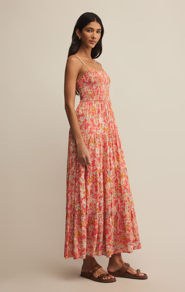 ZSupply Balos Jardin Floral Midi Dress - Persimmon