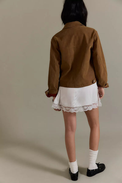 Free People We The Free Blair Vegan Suede Jacket - Caramel Cafe