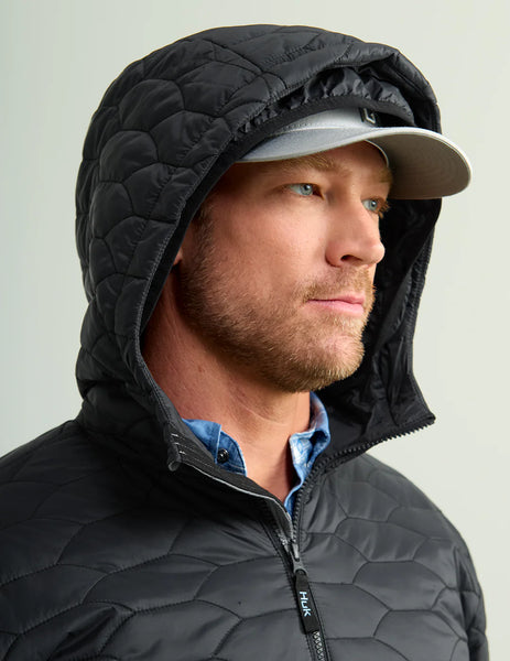 Huk Scale Primaloft Hooded Jacket - Black