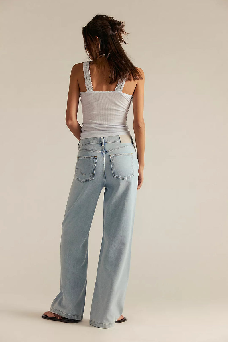 Free People We The Free Stride Straight 'n Wide Jeans - Roam Free