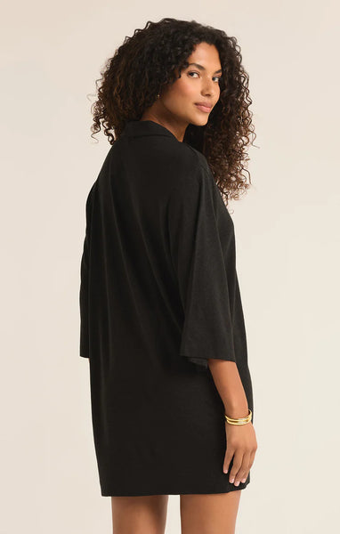 ZSupply Mallory Slub Cover Up Dress- Black