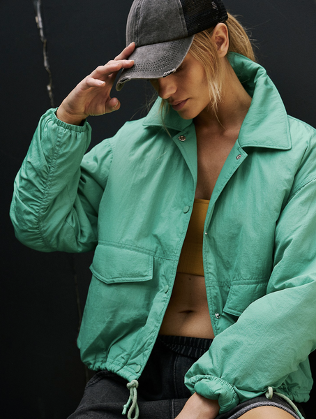 Free People Off The Bleachers Coaches Jacket