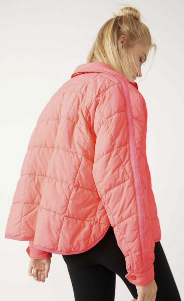 Free People Pippa Packable Puffer- Neon Coral