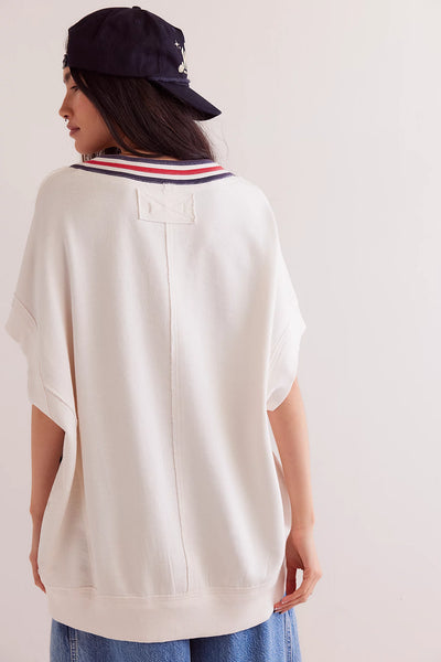 Free People Ivy Pullover Vest- Ivory Combo