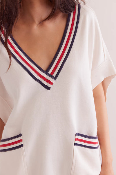 Free People Ivy Pullover Vest- Ivory Combo