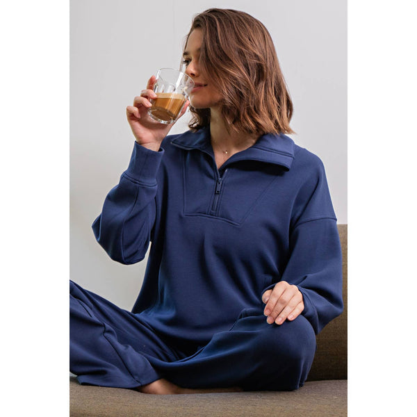 Scuba Quarter Zip Funnel Neck Pullover - All