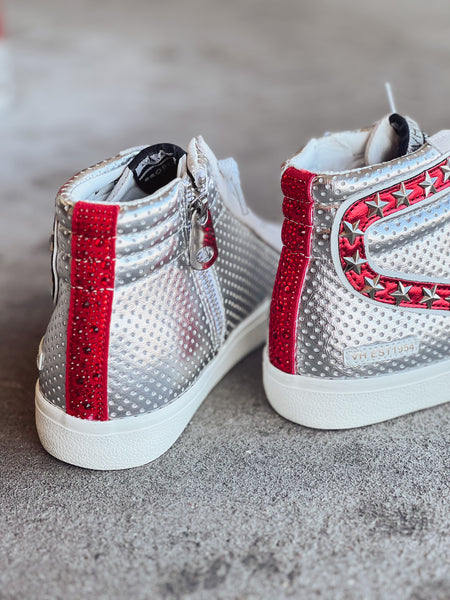 Bailey Star Sneaker- Red/ Silver Multi