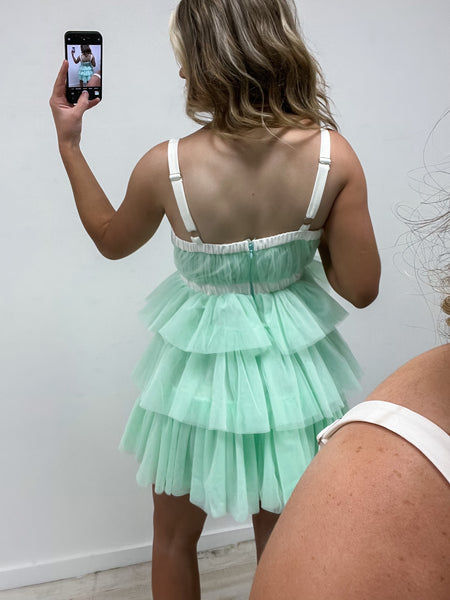 Sweet Summer Dress- Baby Blue & Mint