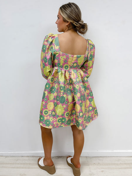 Glam Pink Flower Dress