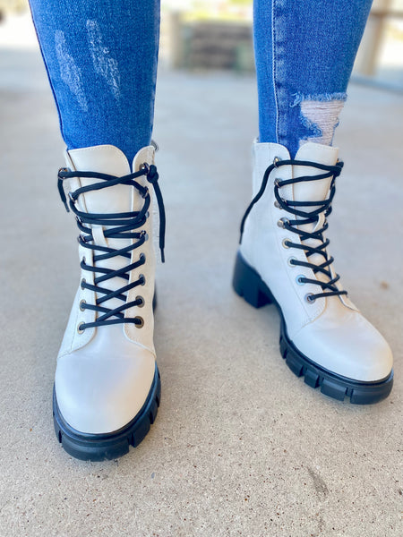 Malta Combat Boot- White