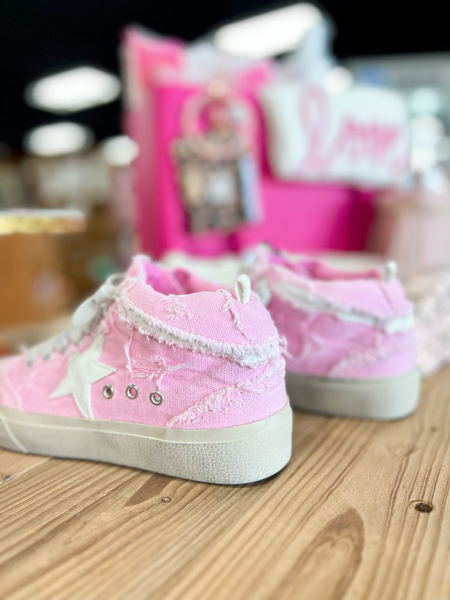 Paulina Pink Canvas High Top Sneakers Davis Country Store