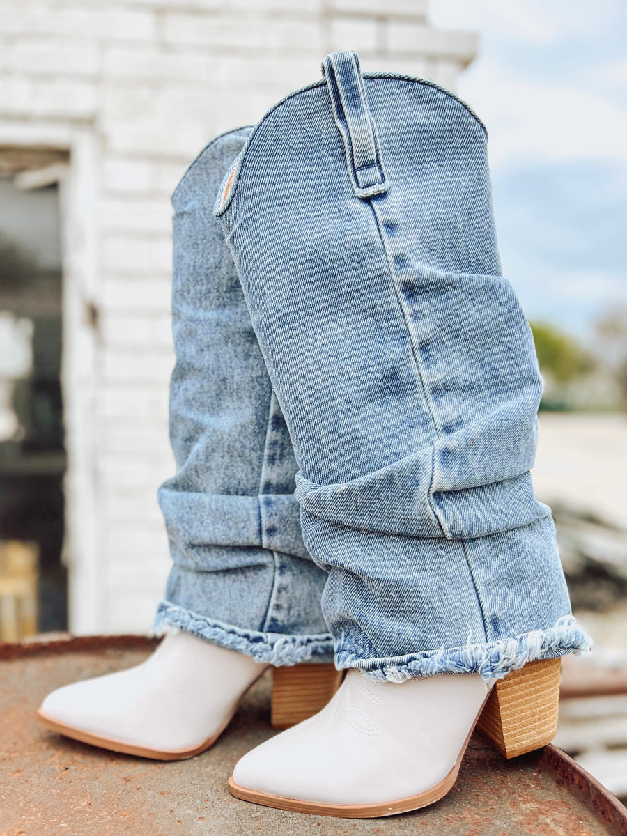 Denim bootie online