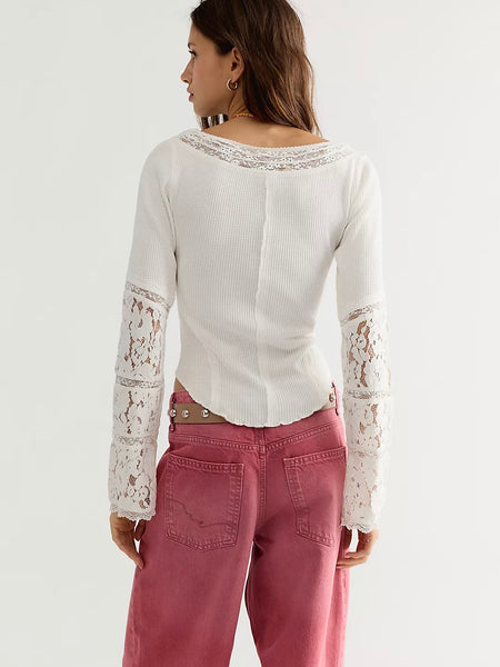 Free People Amber Lace Cuff - White