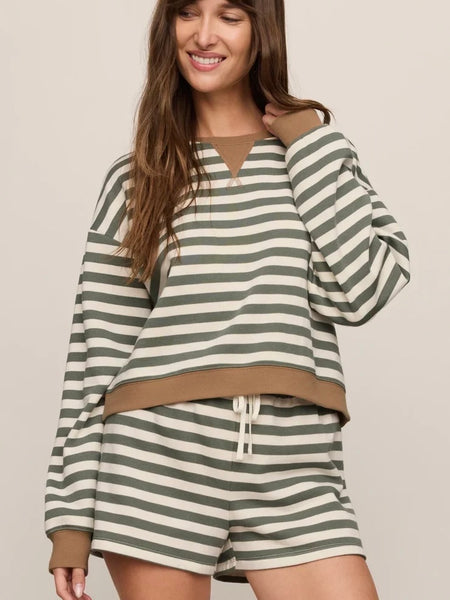 ZSupply Lowkey Stripe Sweatshirt - Monstera